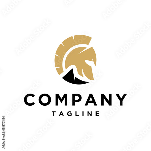 Spartan helmet warrior logo design