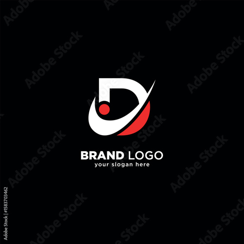 Unique Letter D Logo Concept with Swoosh Icon in Minimal Vector Design.