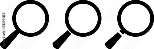Magnifying glass icon. loupe sign. Explore and discover symbols. find information. Research tool concept. Searching success icons
