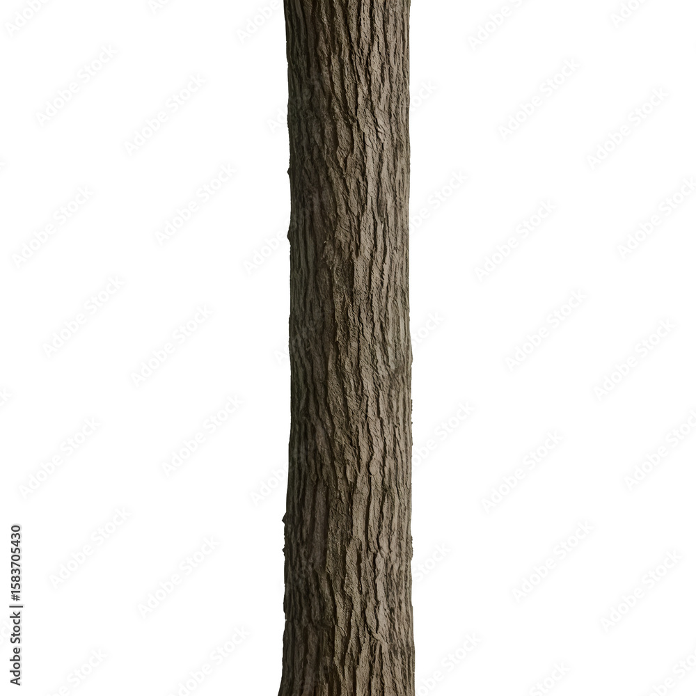 Fototapeta premium Oak Tree Trunk Bark Texture Isolated on White Background