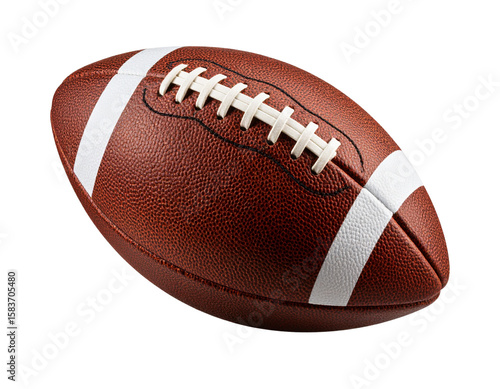 A - “American Football Ball Spinning in Mid-Air, Dynamic Motion Blur, Front Angle, Transparent PNG”
