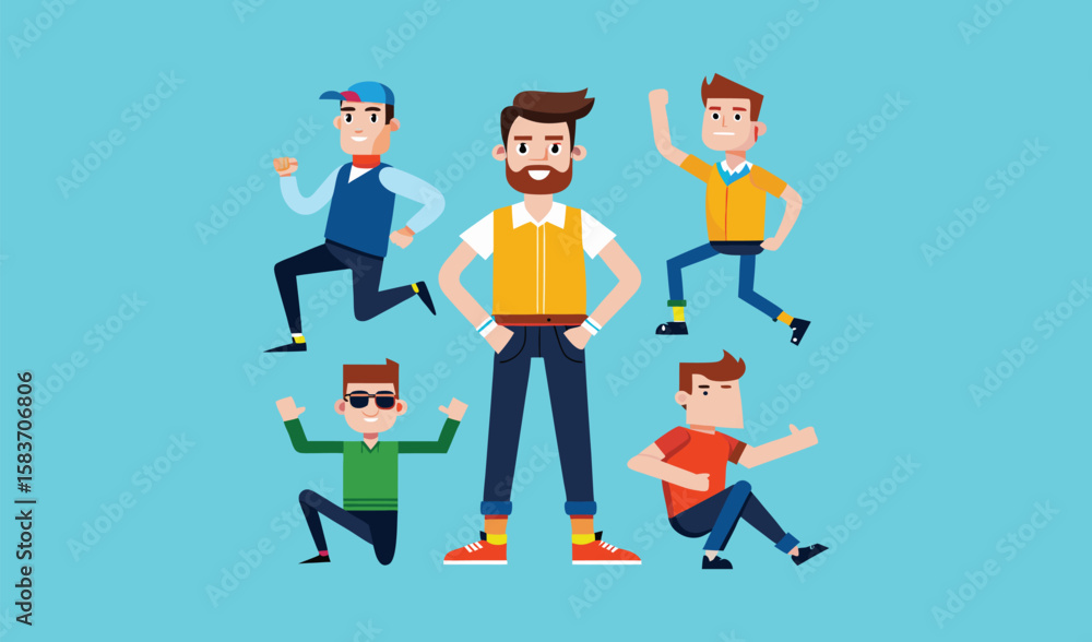 Cartoon vector illustration of business people, a businessman with a briefcase, and a business woman character set Cartoon vector illustration of business people, a businessman with a briefcase, and a business woman character set