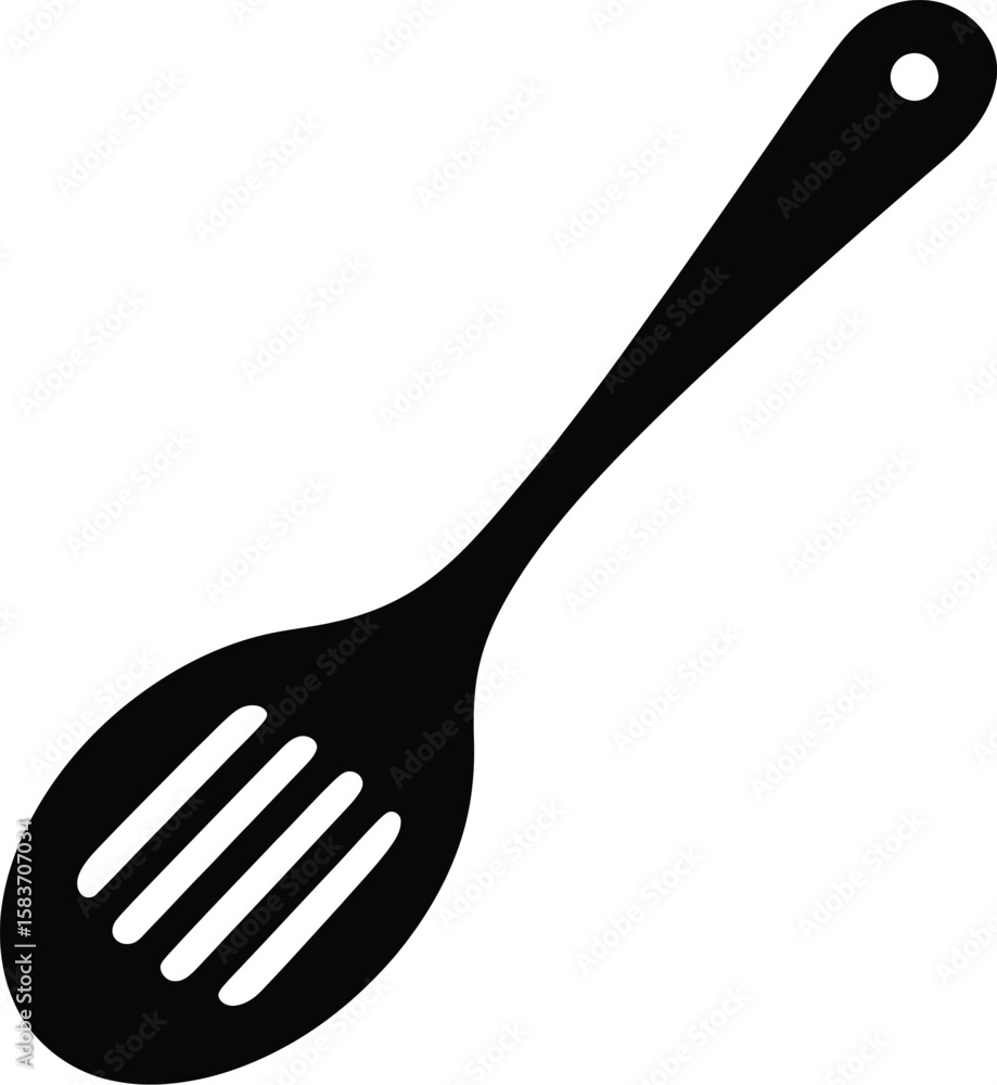 Kitchen tool Spoon graphic design element silhouette Kitchen tool Spoon graphic design element silhouette