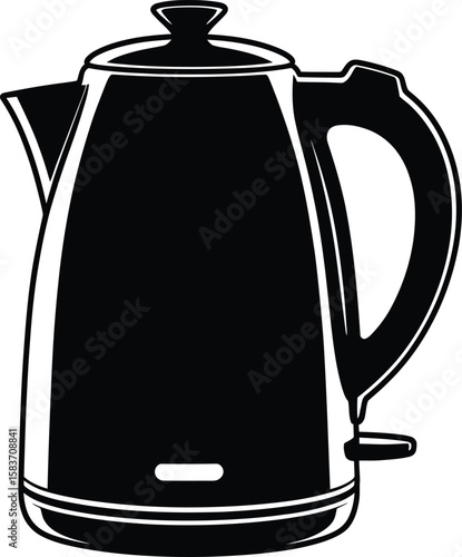 Sleek black electric kettle with a modern design and comfortable handle