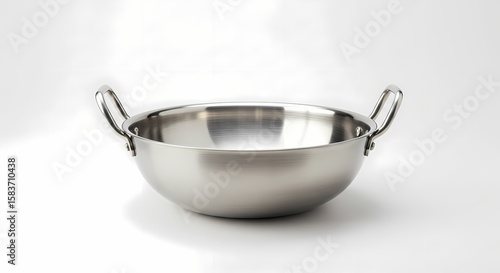 Saucepan, Kadhai (wok) on white background