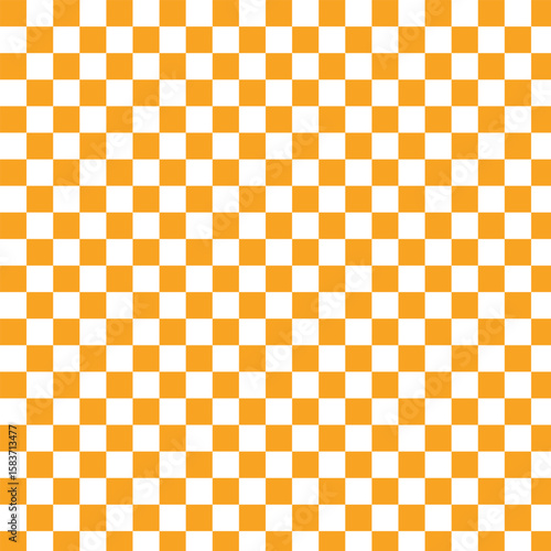 Chess Board Background. Orange & white checkered pattern background.