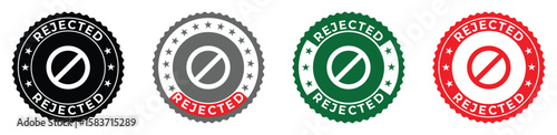 Rejected Stamp. Red Rejected Rubber Grunge Stamp Seal Vector Illustration. seal graphic element badge symbol 