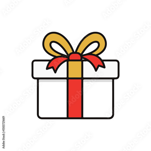 A festive gift box adorned with a decorative bow.