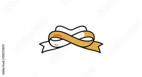 Elegant ribbon emblem, perfect for conveying prestige and distinction. 
