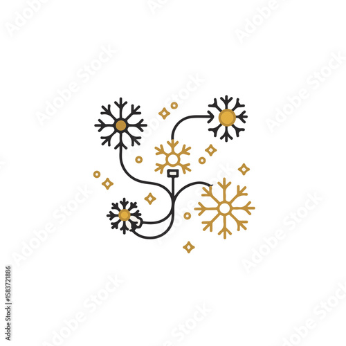 A visually appealing illustration of interconnected snowflakes.
