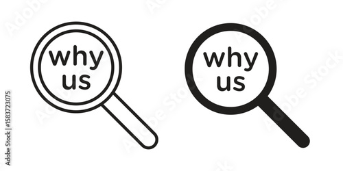 Why us icons designed in filled, outline, line and stroke style