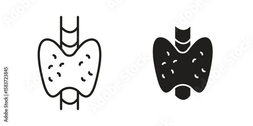 Thyroid icons designed in filled, outline, line and stroke style