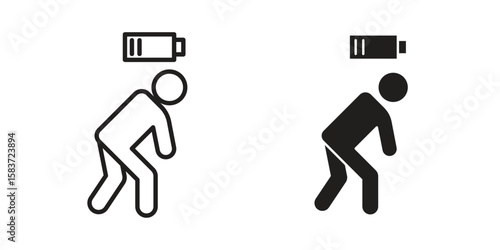 Tired person icons designed in filled, outline, line and stroke style
