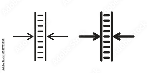 Thickness icons designed in filled, outline, line and stroke style