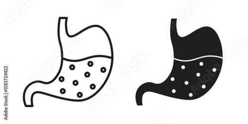 Stomach with Liquids icons designed in filled, outline, line and stroke style