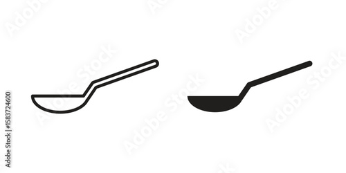 Spoon icons designed in filled, outline, line and stroke style