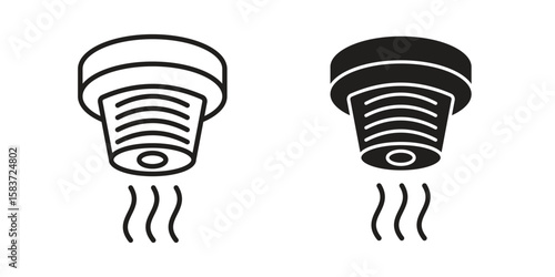 Smoke detector icons designed in filled, outline, line and stroke style
