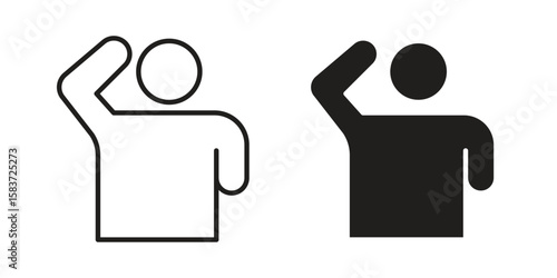 Salute icons designed in filled, outline, line and stroke style