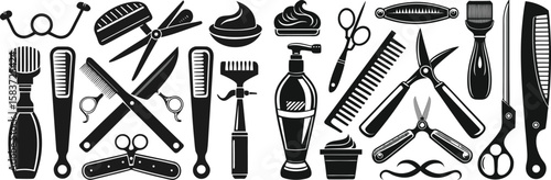 "Vintage Barber Tools Collection – Razor, Scissors & Comb"

