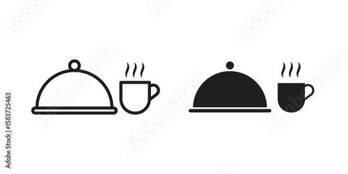 Room service icons designed in filled, outline, line and stroke style