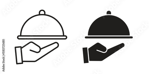 Restaurant Tray icons designed in filled, outline, line and stroke style