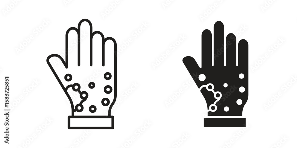 Fototapeta premium Rash hand icons designed in filled, outline, line and stroke style