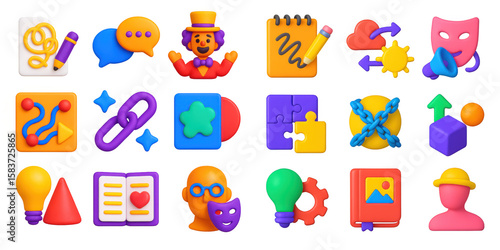 3D Creative Icons Grid