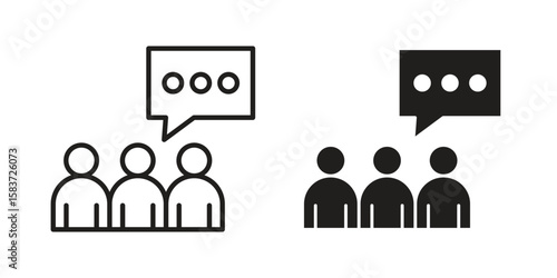 Public opinion icons designed in filled, outline, line and stroke style