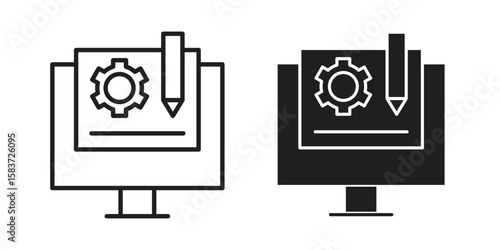 Prototyping icons designed in filled, outline, line and stroke style