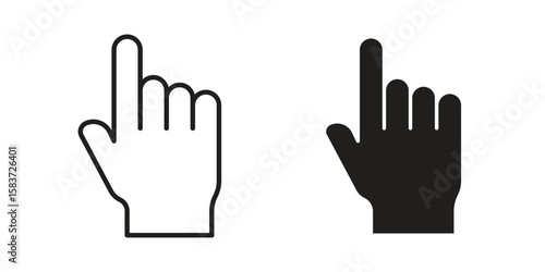 Pointing hand icons designed in filled, outline, line and stroke style