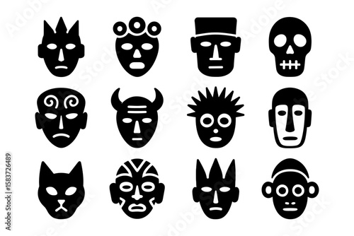 Unique silhouette faces collection featuring abstract geometric expression