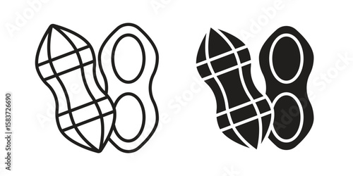 Peanut icons designed in filled, outline, line and stroke style
