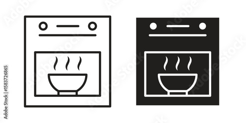 Oven icons designed in filled, outline, line and stroke style
