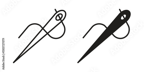 Needle icons designed in filled, outline, line and stroke style