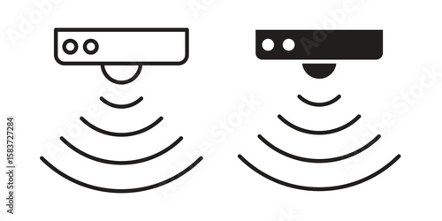Motion sensor icons designed in filled, outline, line and stroke style