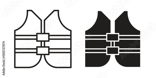 Lifejacket icons designed in filled, outline, line and stroke style