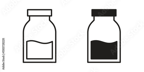 Jar icons designed in filled, outline, line and stroke style
