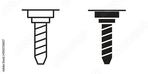 Implant Fixture icons designed in filled, outline, line and stroke style