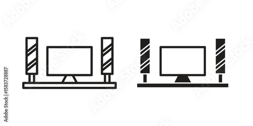 Home cinema icons designed in filled, outline, line and stroke style