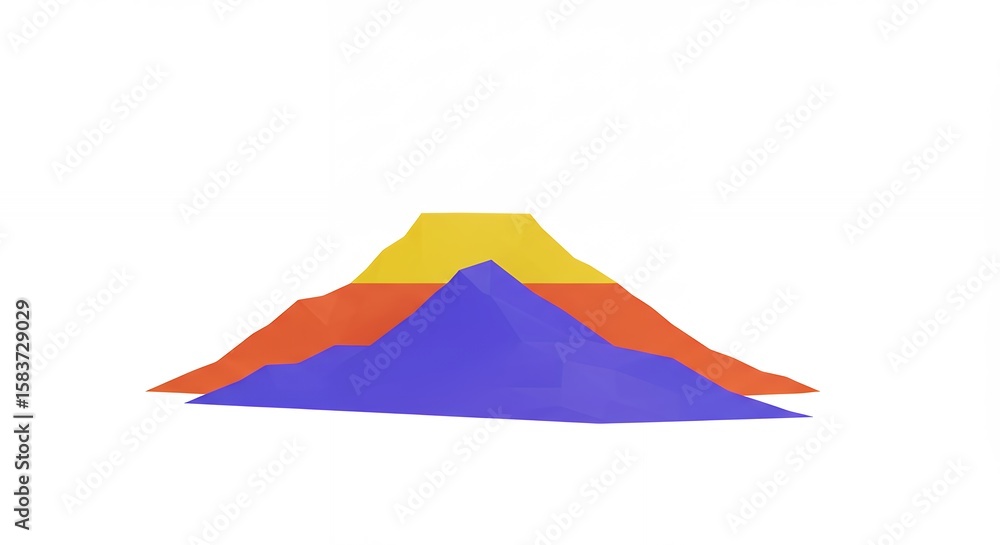 Obraz premium Colorful abstract layered mountains illustration