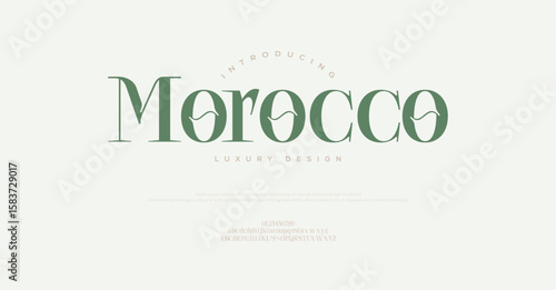 Morocco Beauty Luxury alphabet fonts for logo, brand etc. Typography typeface uppercase lowercase and number. vector illustration
