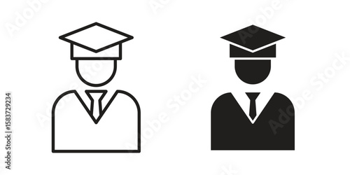 Graduated icons designed in filled, outline, line and stroke style