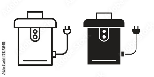 Garbage disposal icons designed in filled, outline, line and stroke style