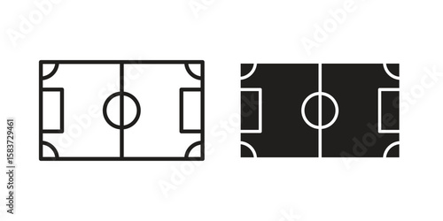 Football field icons designed in filled, outline, line and stroke style
