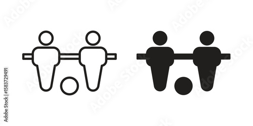 Foosball icons designed in filled, outline, line and stroke style