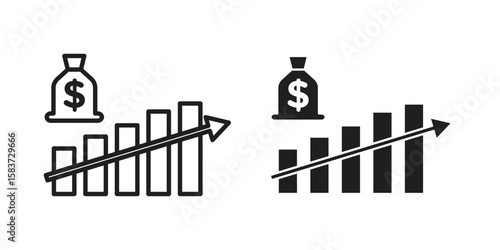 Fiscal policy icons designed in filled, outline, line and stroke style