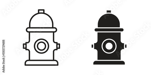Fire hydrant icons designed in filled, outline, line and stroke style