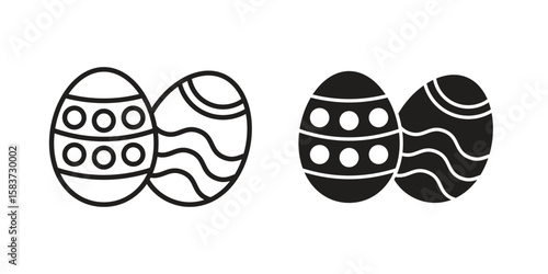 Easter eggs icons designed in filled, outline, line and stroke style