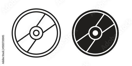 DVD icons designed in filled, outline, line and stroke style