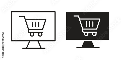 E commerce platform icons designed in filled, outline, line and stroke style